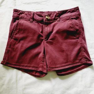 American Eagle Midi Burgandy Shorts